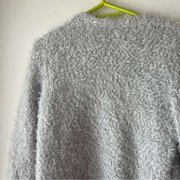 Fuzzy long open front cardigan pockets size medium casual soft - Picture 9 of 9